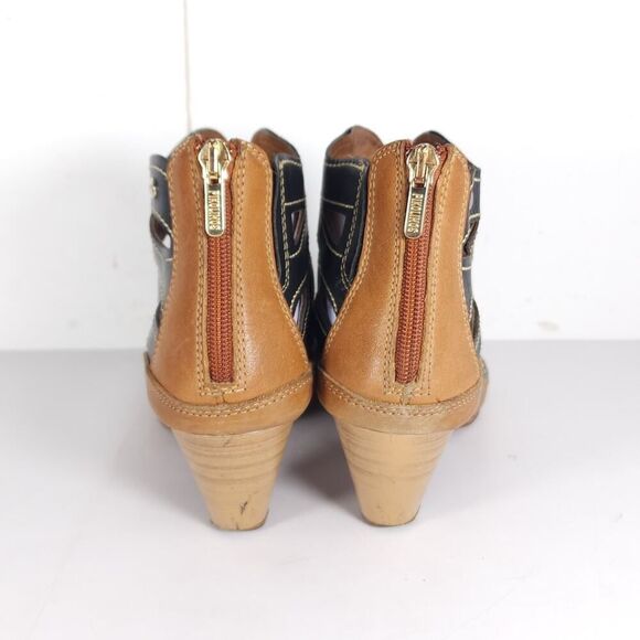 Pikolinos Women's Java EU40 US9-9,5 Black Cutouts Back Zip Caged Sandals Shoes - Picture 9 of 16